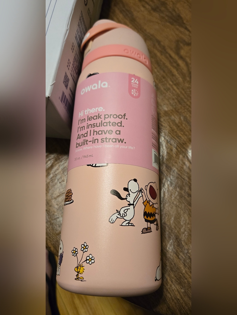 Owala Pink Insulated Water Bottle with Built-In Straw